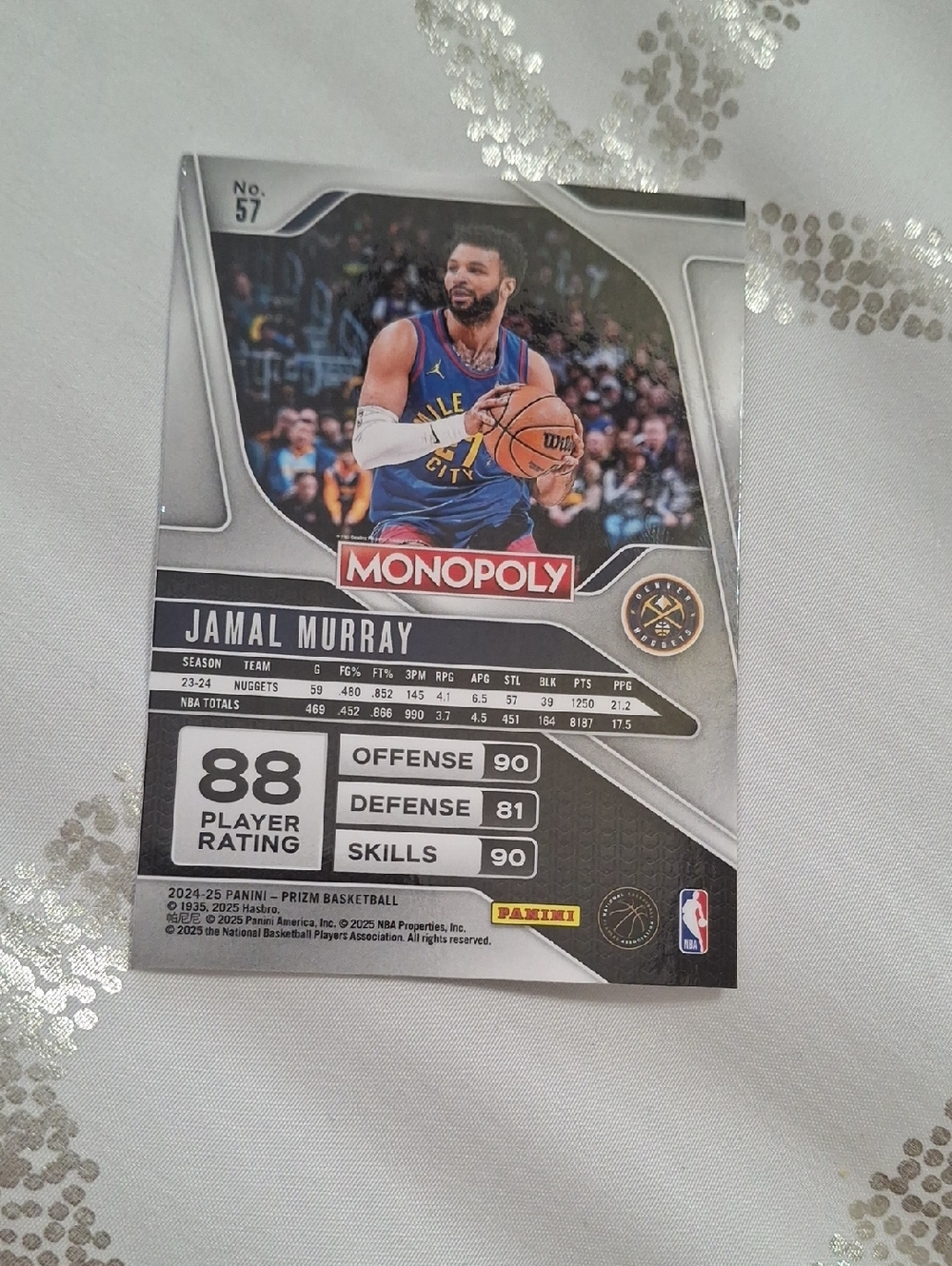 Jamal Murray Monopoly Basketball Card - Blue/Gold Jersey